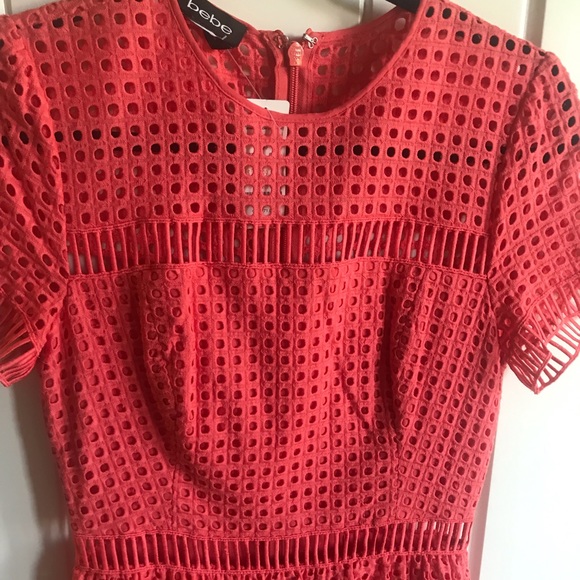 💖🎉HOST PICK🎉💖 Bebe Jenna Embroidery Eyelet Lace Midi Dress NWT - Picture 6 of 8